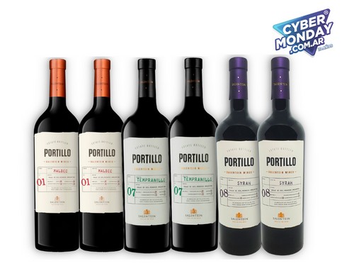 Mix Portillo 2u Malbec + 2u Syrah + 2u Tempranillo 750ml