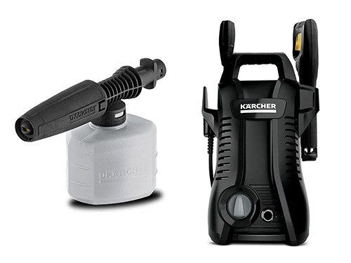 Hidrolavadora K2 Basic Black + Boquilla de espuma Kärcher