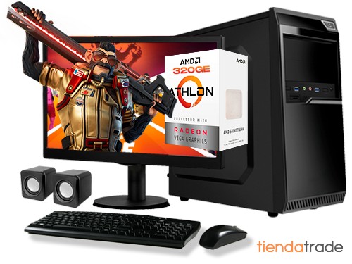 PC Gamer Económica AMD Completa Ssd Diseño Oficina Hogar Athlon 320ge