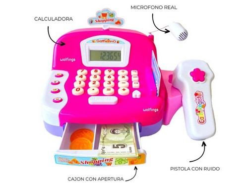 Caja Registradora Juguete Calculadora Microfono juego Infantil
