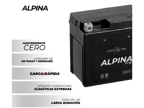 BATERIA MOTO GEL LIBRE MANTENIMIENTO ALPINA YTX14-BS / 6MF14