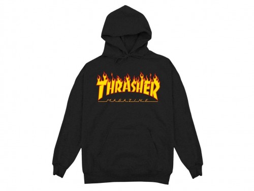 Buzo Thrasher Flame Fuego Unisex Negro