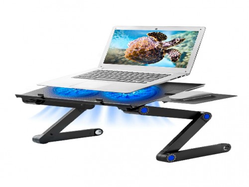 Mesa para Notebook Laptop Soporte Plegable Regulable Con 2 Coolers