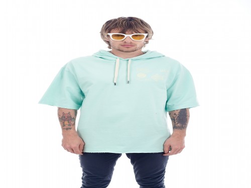 Buzo Rustico Oversize con Capucha y Estampa Discobolo