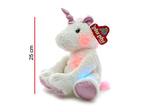 UNICORNIO CON LUCES Y SONIDO 25CM