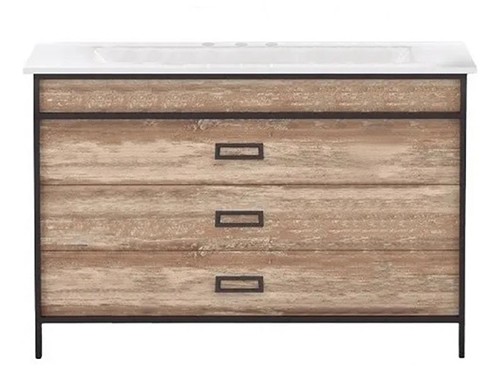 VANITORY CAMPI IRON 100 CM ROBLE CON MESADA 3 ORIFICIOS