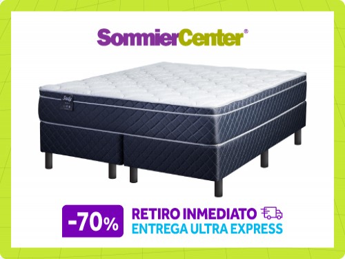 Sommier y Colchón Resorte Sealy Spirit 2 Plazas y Media (160x200)