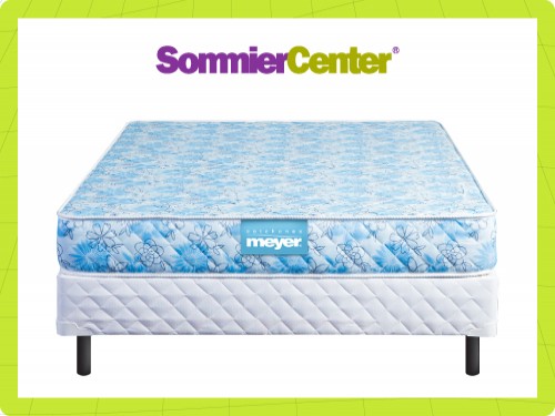 Sommier y Colchón Resorte Espuma Meyer Vida 2 Plazas (130x190)