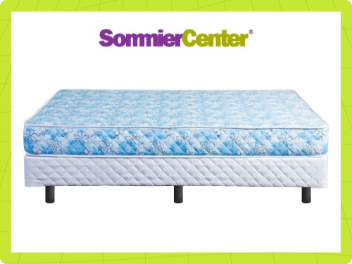 Sommier y Colchón Resorte Espuma Meyer Vida 2 Plazas (140x190)