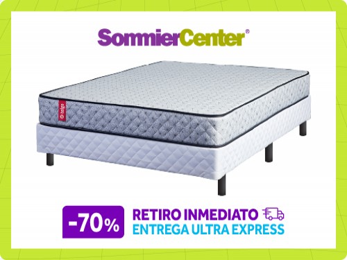 Sommier y Colchón Resorte Telgo Dorado 2 Plazas (140x190)