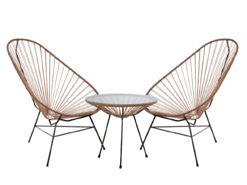 Set x2 sillones Acapulco mas mesa auxiliar interior/exterior