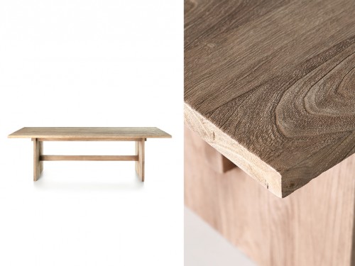 Mesa de Comedor 240x110 cm, realizada a mano en madera de kiri.