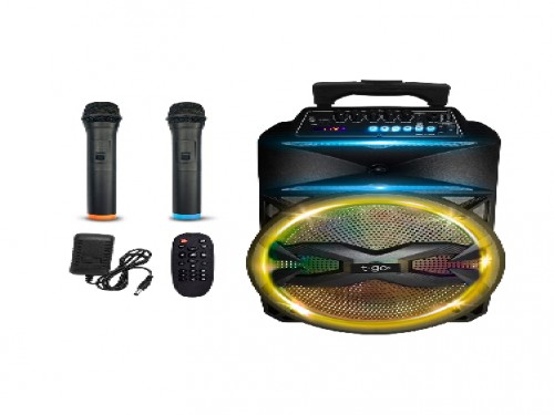 Parlante 12 Pulgadas 6450wts Karaoke Radio + 2 micrófonos inalámbricos