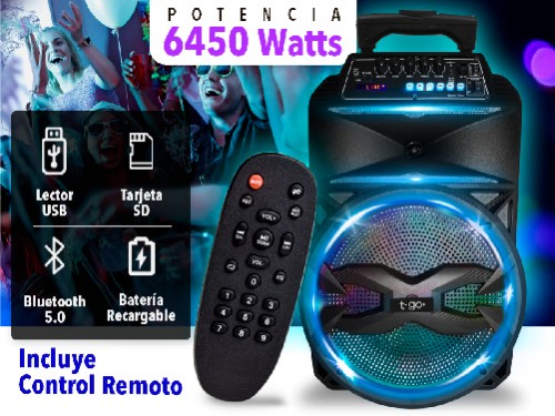 Parlante 12 Pulgadas 6450wts Karaoke Radio + 2 micrófonos inalámbricos