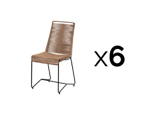 Set x6 sillas de comedor modelo Roma respaldo alto