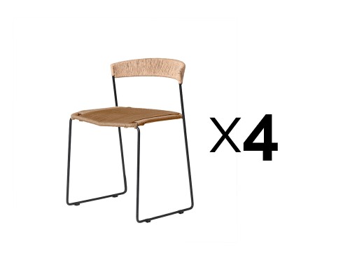Set x4 sillas de comedor diseño modelo mallorca I respaldo medio