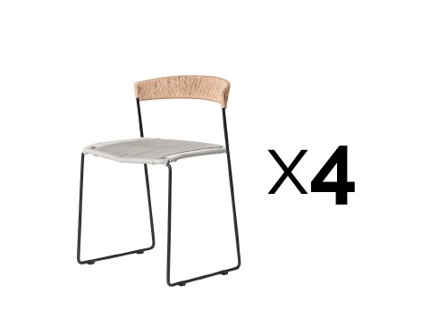 Set x4 sillas de comedor diseño modelo mallorca I respaldo medio