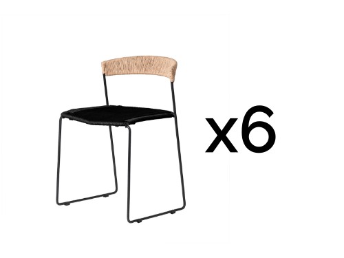 Set x6 sillas de comedor diseño modelo Mallorca I respaldo medio