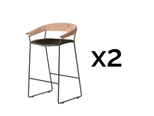 Set x2 banquetas modelo Mallorca II respaldo medio