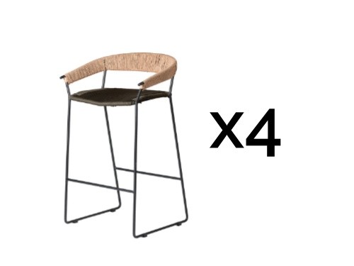 Set x4 banquetas modelo Mallorca II respaldo medio