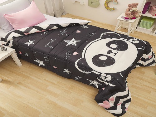 Acolchado Oro 1 1/2 plazas Estampado Digital Panda