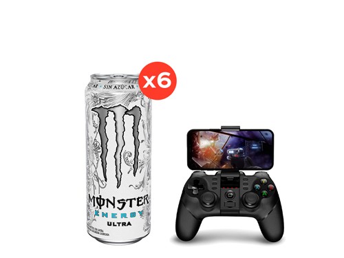 6 Monster Ultra white 473cc + 1 Joystick Claw Haxly Coca-Cola