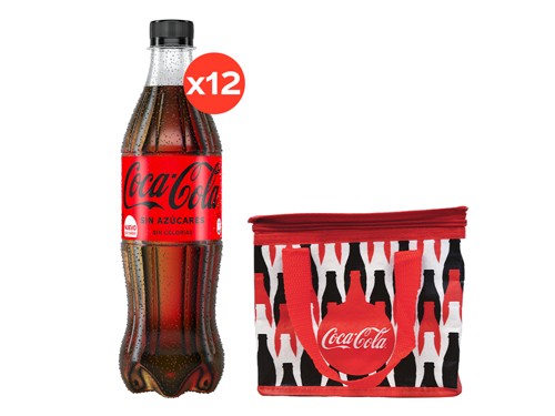 12 Coca-Cola Sin Azúcares 500cc + 1 Luncheras 