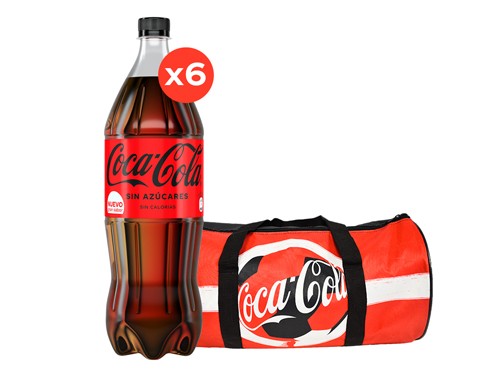 6 Coca-Cola Sin Azúcares 1500cc + 1 Bolso Mundial Coca-Cola