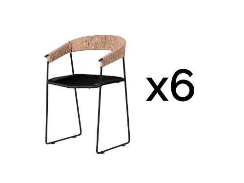 Set x6 sillas de comedor diseño modelo Mallorca II respaldo alto