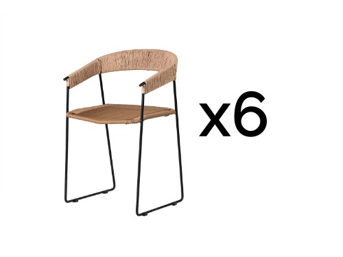 Set x6 sillas de comedor diseño modelo Mallorca II respaldo alto
