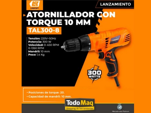 Taladro Atornillador Lusqtoff Electrico 300w 10mm Torque Reg
