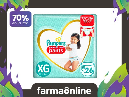PAMPERS - Pañales premium care max pants talle xg (26 unid)