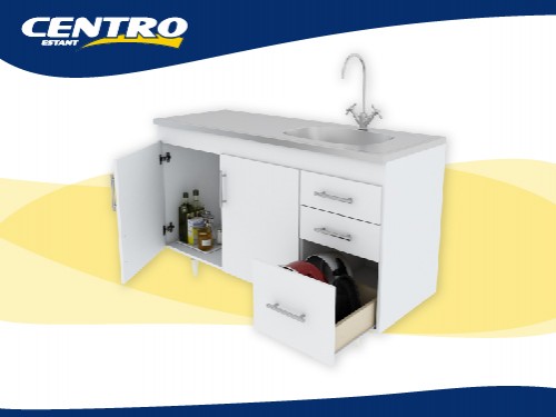 Bajo Mesada 120x83x51 Blanca Centro Estant