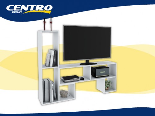 Rack De TV y Organizador MT6000 - Blanco Centro Estant