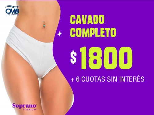 Depilación Soprano Cavado completo x 1 sesion