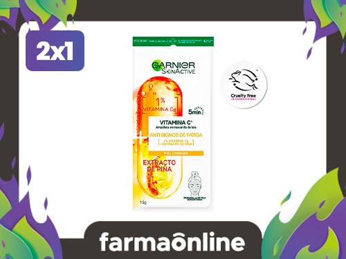 GARNIER - Ampolla en mascarilla de tela con vitamina c y ananá 1u