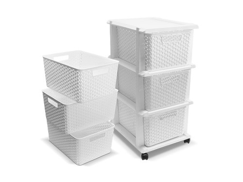SET CAJONERA RATAN + CESTO RATAN X3 (8727 + 825x3)