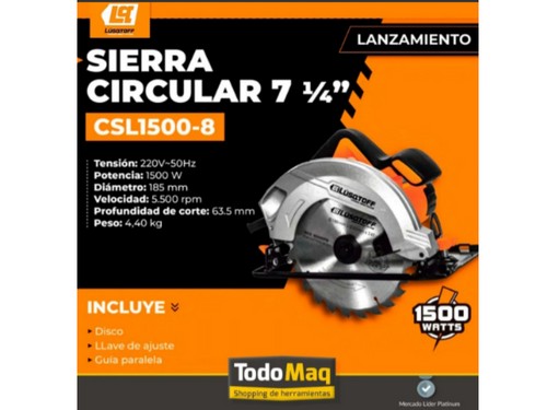 Sierra Circular 1500w Diametro C/ Disco 185mm 7 1/4 Lusqtoff