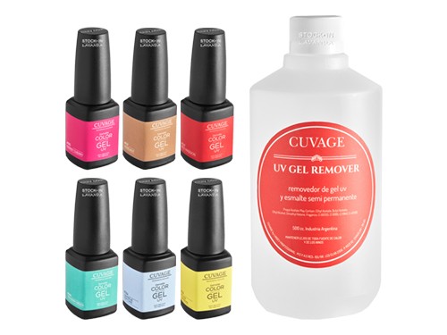 6 Esmaltes Semipermanentes + Removedor UV - CUVAGE