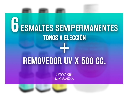 6 Esmaltes Semipermanentes + Removedor UV - CUVAGE