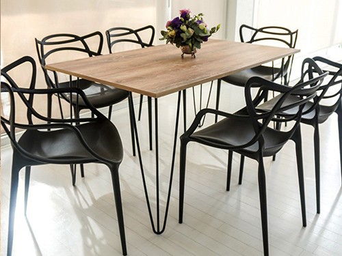 SET MESA VENECIA 1.40 MTS + 6 SILLAS DE DISEÑO ALLEGRA COLOR NEGRO