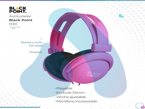 Auriculares Blackpoint Vincha con Cable Rosa H30