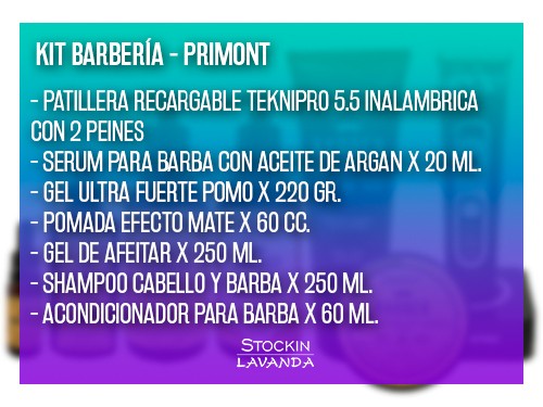 Kit Barberia + Maquina Patillera  PRIMONT