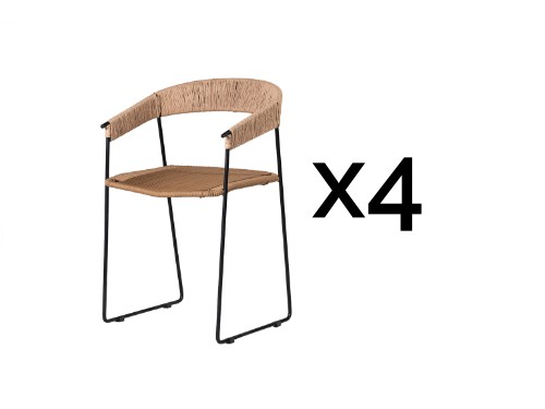 Set x4 sillas de comedor diseño modelo mallorca II respaldo alto