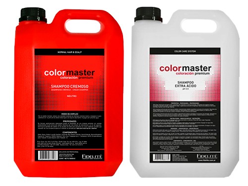Shampoo Neutro + Shampoo Acido x 5 Litros c/u Color Master FIDELITE