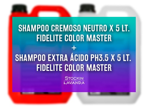 Shampoo Neutro + Shampoo Acido x 5 Litros c/u Color Master FIDELITE