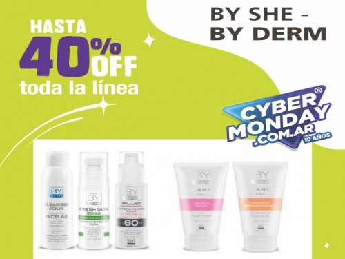 BY SHE - BY DERM TODA LA LÍNEA HASTA 40% OFF Y PAGO EN CUOTAS.