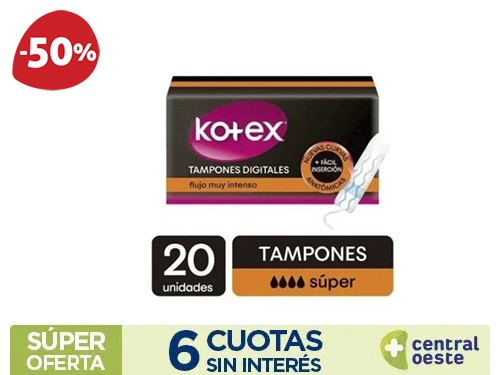Tampones Kotex Súper x20