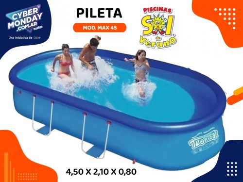 Pileta Mod. MAX 45 Inflable, 4,50X2,10X0,80 5500 LTS Sol de Verano