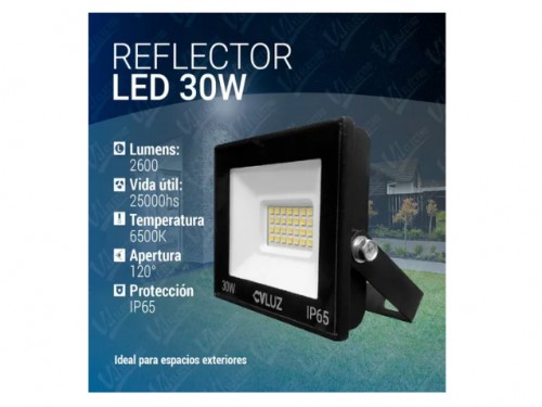 Reflector Led Exterior 30w Proyector Alta Potencia Apto Intemperie